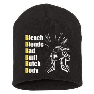 Bleach Blonde Bad Built Butch Body Short Acrylic Beanie