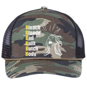 Bleach Blonde Bad Built Butch Body Retro Rope Trucker Hat Cap