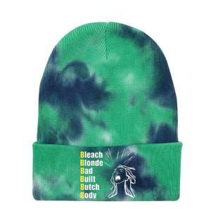 Bleach Blonde Bad Built Butch Body Tie Dye 12in Knit Beanie