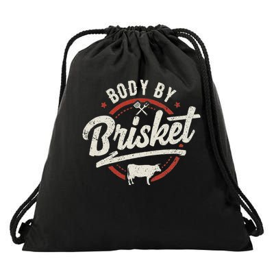 Body By Brisket Backyard Cookout Bbq Grill Drawstring Bag