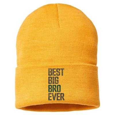 Best Big Brother Bro Ever Funny Big Bro Sibling Big Brother Sustainable Knit Beanie