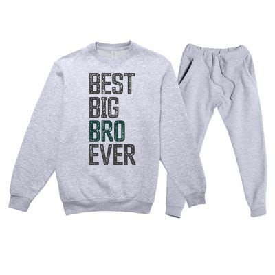 Best Big Brother Bro Ever Funny Big Bro Sibling Big Brother Premium Crewneck Sweatsuit Set