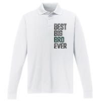 Best Big Brother Bro Ever Funny Big Bro Sibling Big Brother Performance Long Sleeve Polo