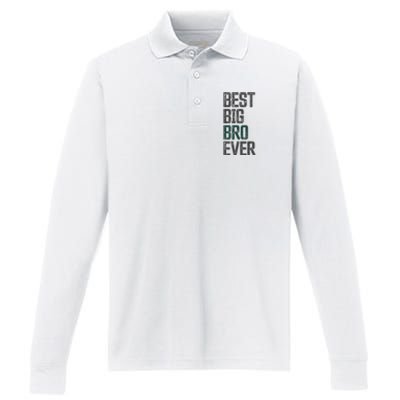 Best Big Brother Bro Ever Funny Big Bro Sibling Big Brother Performance Long Sleeve Polo