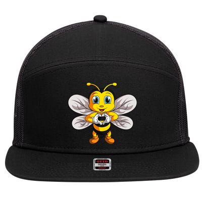 Bee Bumble Bee 7 Panel Mesh Trucker Snapback Hat