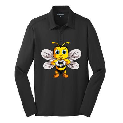 Bee Bumble Bee Silk Touch Performance Long Sleeve Polo