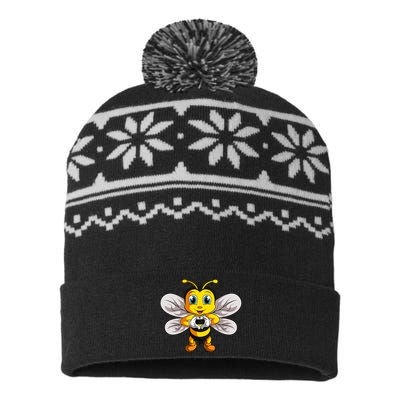 Bee Bumble Bee USA-Made Snowflake Beanie