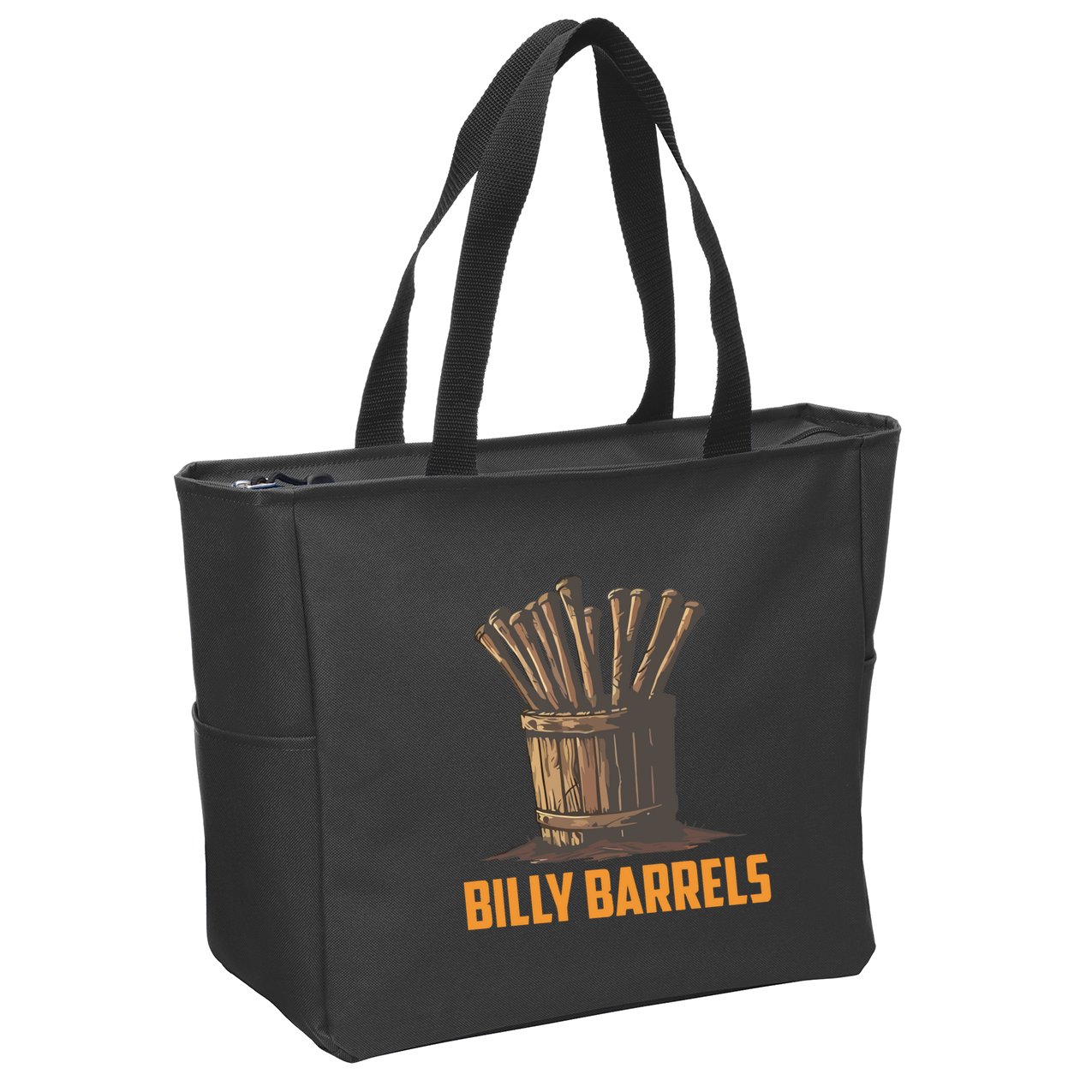 Billy Barrels Zip Tote Bag