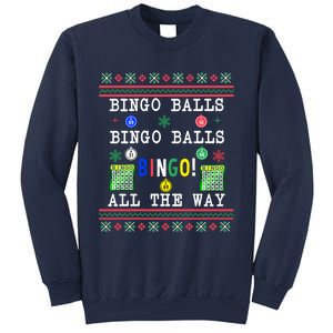 Bingo Balls Bingo All The Way Ugly Xmas Sweatshirt