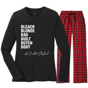 Bleach Blonde Bad Built Butch Body Women's Long Sleeve Flannel Pajama Set 