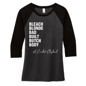 Bleach Blonde Bad Built Butch Body Women's Tri-Blend 3/4-Sleeve Raglan Shirt