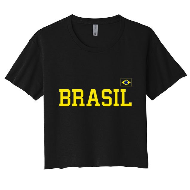 Brazil Brasil Brazilian Flag Green Crop Top