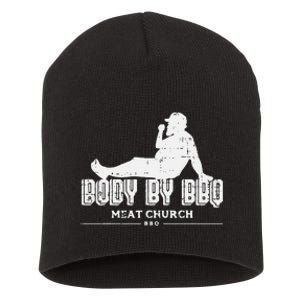 Body By Bbq Funny Barbecue Grill Meat Lover Short Acrylic Beanie