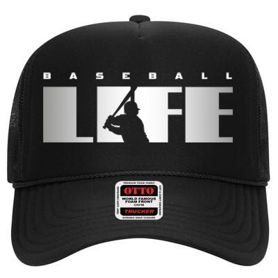 Baseball Baseball High Crown Mesh Back Trucker Hat