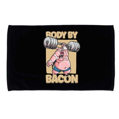 Body By Bacon Keto Diet Pork Workout Pig Exercise Gift Microfiber Hand Towel