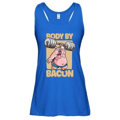 Body By Bacon Keto Diet Pork Workout Pig Exercise Gift Ladies Essential Flowy Tank