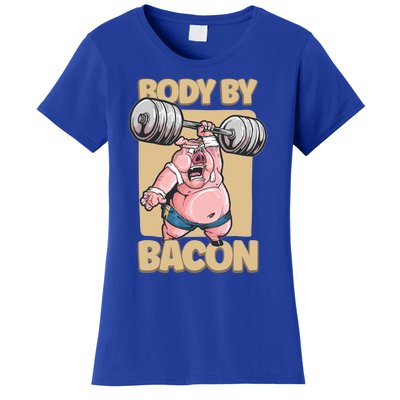 Body By Bacon Keto Diet Pork Workout Pig Exercise Gift Women's T-Shirt