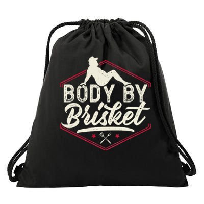 Body By Brisket Funny Steak Lover Grilling BBQ Chef Drawstring Bag