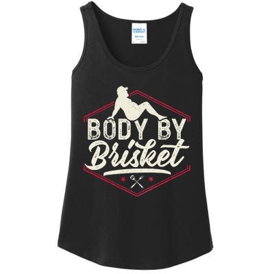 Body By Brisket Funny Steak Lover Grilling BBQ Chef Ladies Essential Tank