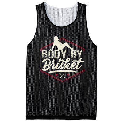 Body By Brisket Funny Steak Lover Grilling BBQ Chef Mesh Reversible Basketball Jersey Tank