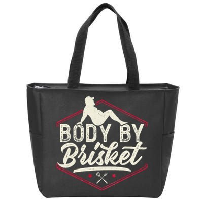 Body By Brisket Funny Steak Lover Grilling BBQ Chef Zip Tote Bag