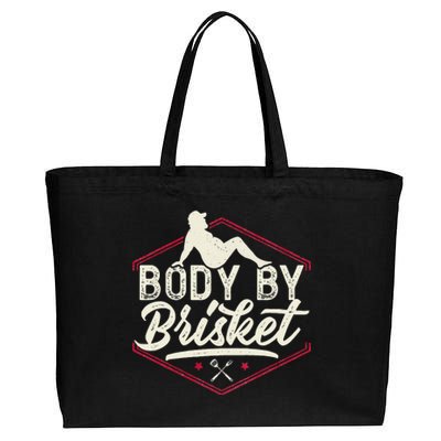 Body By Brisket Funny Steak Lover Grilling BBQ Chef Cotton Canvas Jumbo Tote