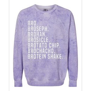 Bro Broseph Broham Gym Workout Weightlifting Fitness Colorblast Crewneck Sweatshirt