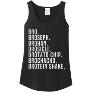 Bro Broseph Broham Gym Workout Weightlifting Fitness Ladies Essential Tank