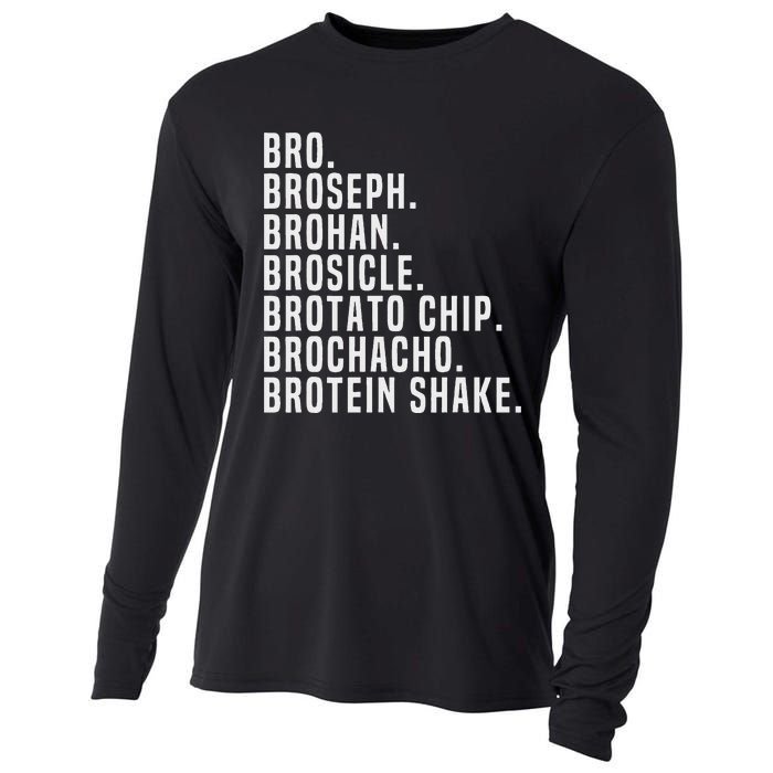 Bro Broseph Broham Gym Workout Weightlifting Fitness Cooling Performance Long Sleeve Crew