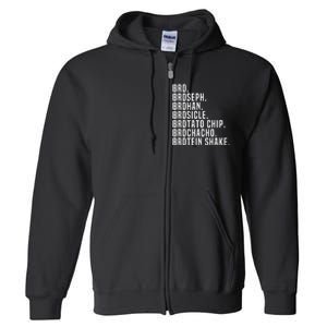 Bro Broseph Broham Gym Workout Weightlifting Fitness Full Zip Hoodie