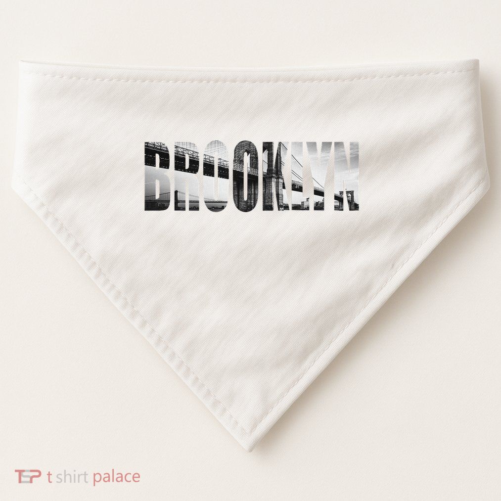 Brooklyn Brooklyn Bridge Nyc Cityscape USA-Made Doggie Bandana
