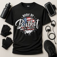 Body By Brisket USA Flag Patriotic Barbeque 4th of July Cooling Performance Crew T-Shirt