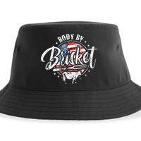 Body By Brisket USA Flag Patriotic Barbeque 4th of July Sustainable Bucket Hat