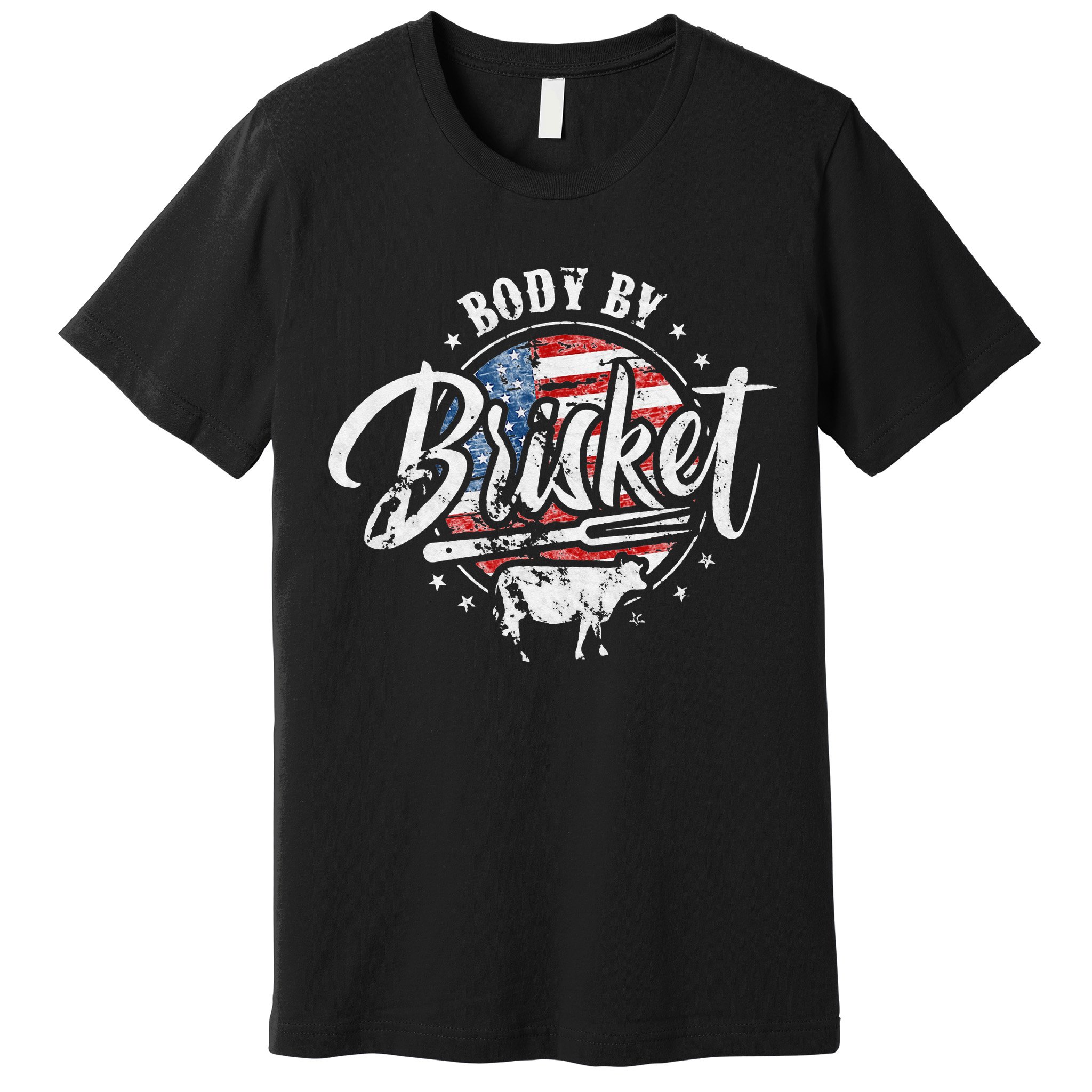 Body By Brisket USA Flag Patriotic Barbeque 4th of July Premium T-Shirt