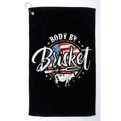 Body By Brisket USA Flag Patriotic Barbeque 4th of July Golf Towel