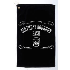 Birthday Bourbon Bash Featuring Whiskey Glass Platinum Collection Golf Towel