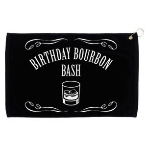 Birthday Bourbon Bash Featuring Whiskey Glass Grommeted Golf Towel