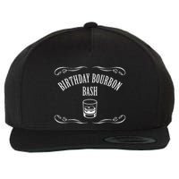 Birthday Bourbon Bash Featuring Whiskey Glass Wool Snapback Cap