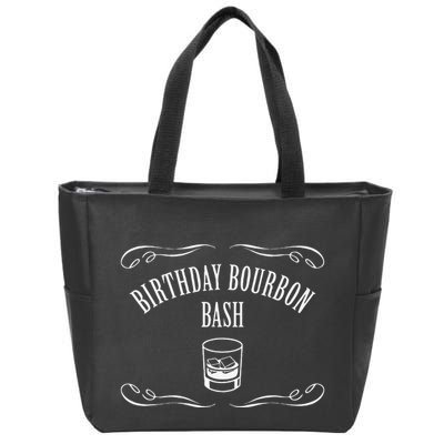 Birthday Bourbon Bash Featuring Whiskey Glass Zip Tote Bag