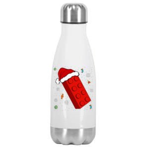 Block Brick Building Santa Xmas Christmas Master Builder  Stainless Steel Insulated Water Bottle