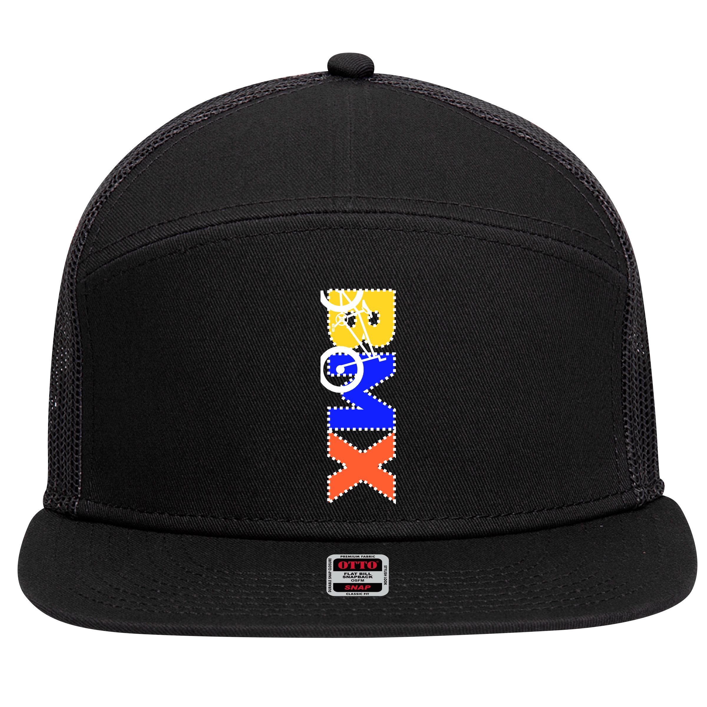BMX Bike 7 Panel Mesh Trucker Snapback Hat
