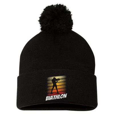 Biathlon Biathlete Biathlons Sports Pom Pom 12in Knit Beanie