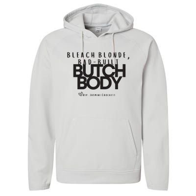 Bleach Blond Bad Built Butch Body Performance Fleece Hoodie