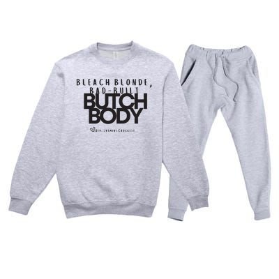 Bleach Blond Bad Built Butch Body Premium Crewneck Sweatsuit Set