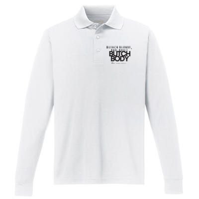 Bleach Blond Bad Built Butch Body Performance Long Sleeve Polo