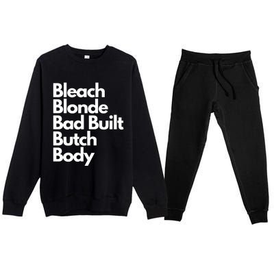 Bleach Blond Bad Built Butch Body Premium Crewneck Sweatsuit Set