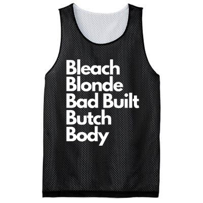 Bleach Blond Bad Built Butch Body Mesh Reversible Basketball Jersey Tank