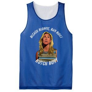 Bleached Blonde Bad Built Butch Body Mesh Reversible Basketball Jersey Tank