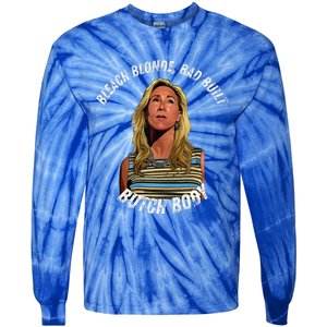 Bleached Blonde Bad Built Butch Body Tie-Dye Long Sleeve Shirt