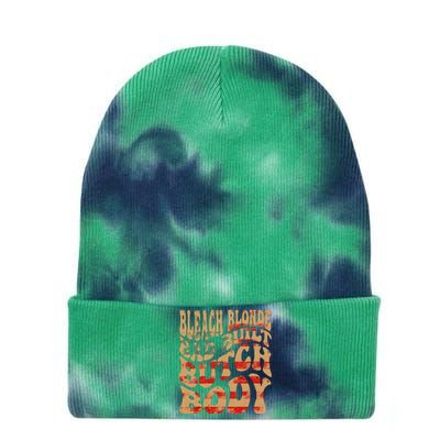 Bleach Blonde Bad Built Butch Body Tie Dye 12in Knit Beanie